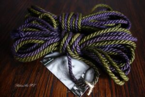 multicolored shibari rope - violet purple + olive green