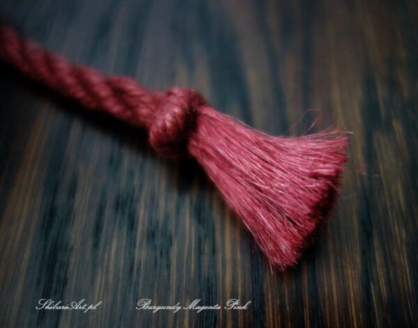 shibari rope in burgundy magenta pinkby ShibariArt.PL - thistle knot ends