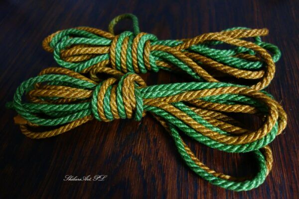 colored bondage rope: pistachio green + gold rush yellow